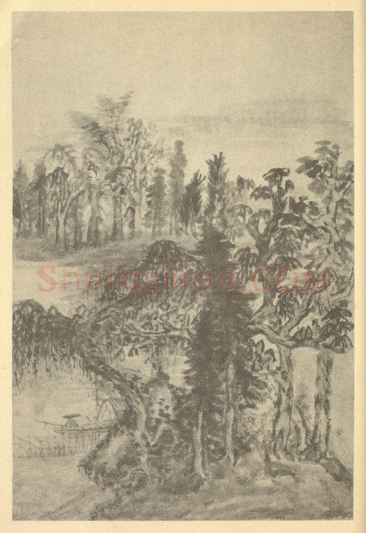 清 髡残《山水图（三）》国画作品