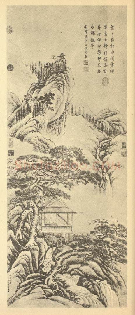 清 徐扬《山水轴》国画作品