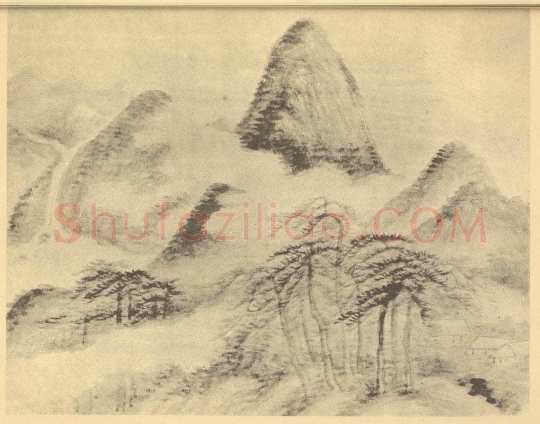 清 陆恢《山水图（十四）》国画作品