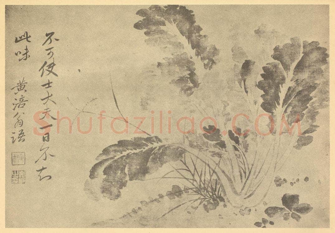 清 恽寿平《蔬菜图》国画作品