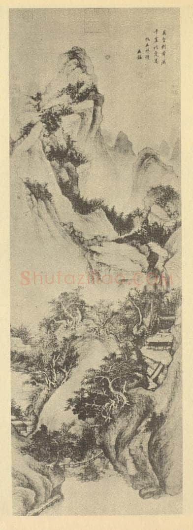 清 王鉴《山水轴(五)》国画作品