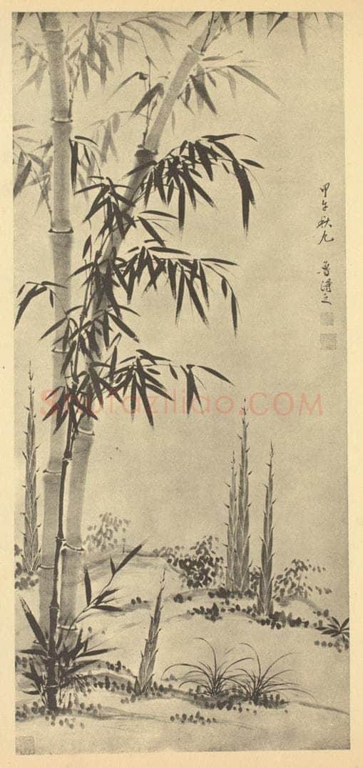 明 鲁得之《竹》国画作品