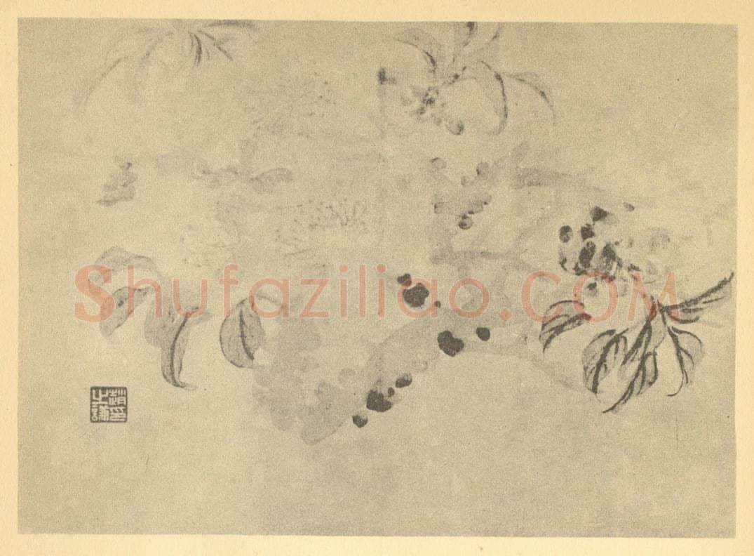 清 赵之谦《桃花》国画作品