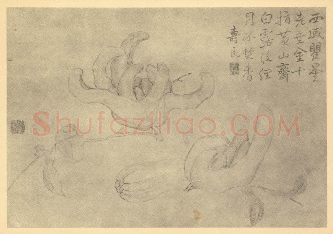 清 边寿民《佛手》国画作品