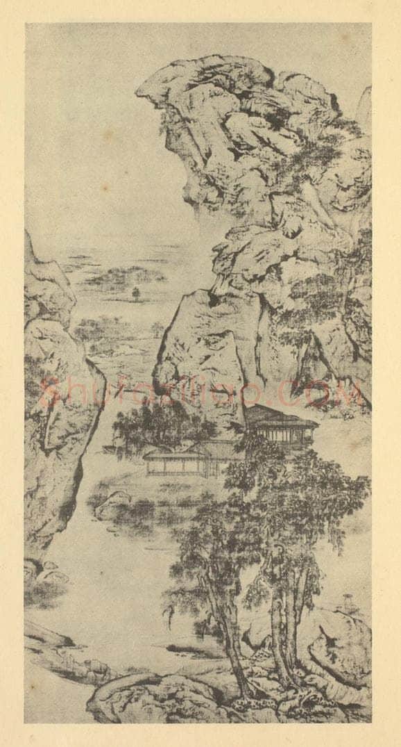 宋 阎次平《山水轴》国画作品