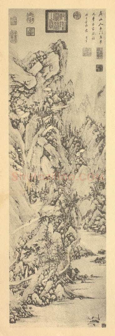 明 侯懋功《山水轴》国画作品