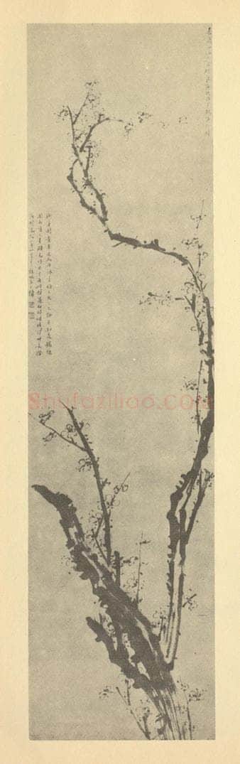 清 蒋敬《梅花》国画作品