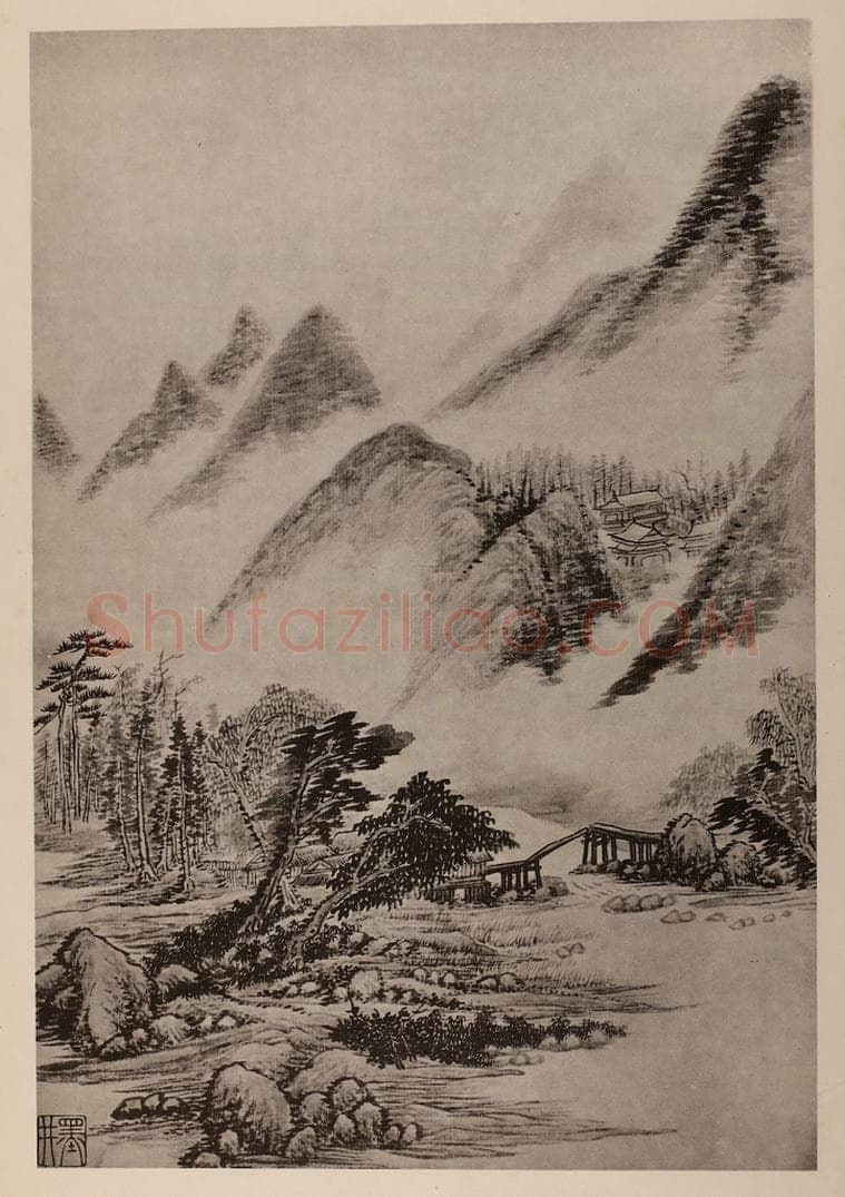 清 吴历《山水册（四）》国画作品