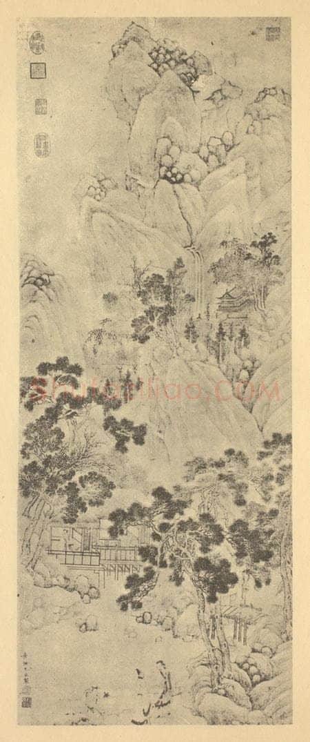 明 尤求《山水轴》国画作品