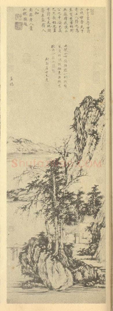 明 王绂《山水轴（六）》国画作品