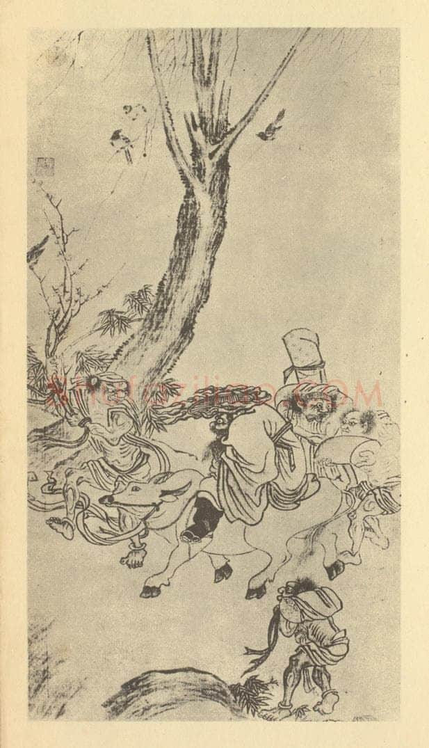 明 李士达《寒林钟馗图》国画作品