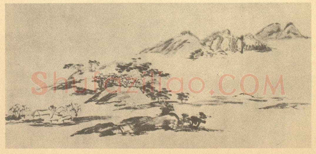 清 翁同龢《山水图(三)》国画作品