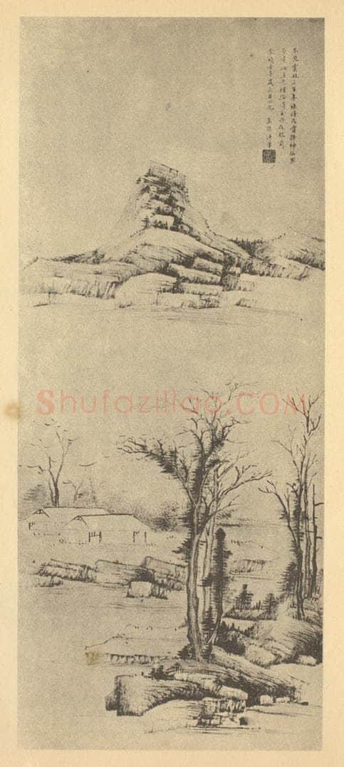 明 程嘉燧《山水轴（四）》国画作品