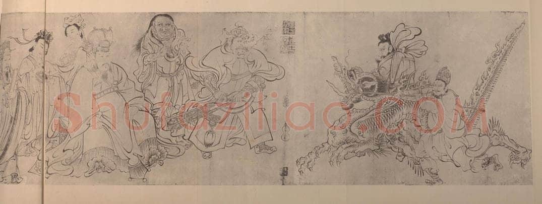 唐 吴道玄《送子天王图(一)》国画作品
