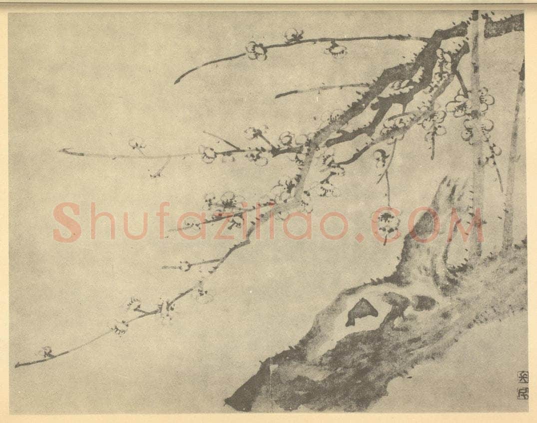 清 王德普《梅花（五）》国画作品