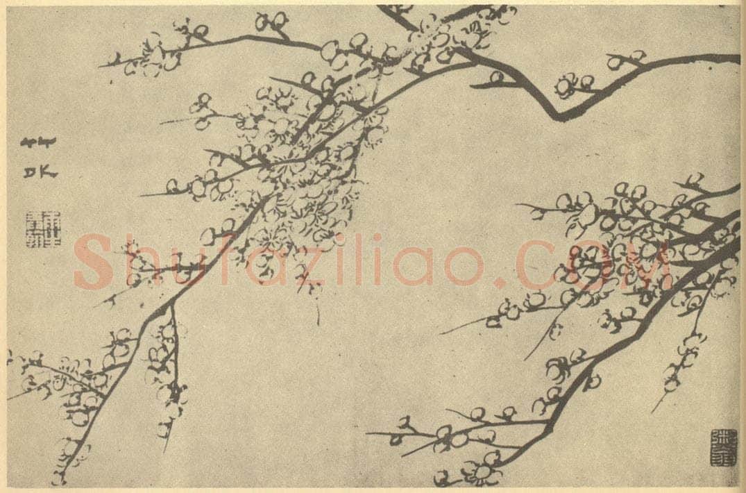 清 汤贻汾《梅花》国画作品