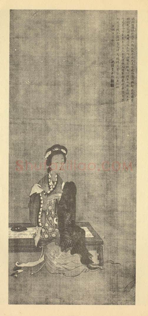 清 费丹旭《士女图（三）》国画作品