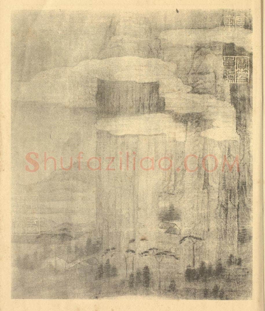 五代 关同(关仝)《山水图》国画作品
