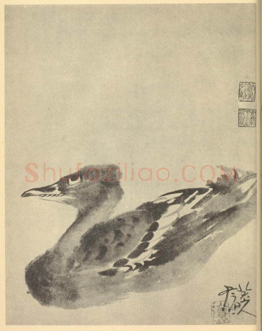清 朱耷《画鳬》国画作品