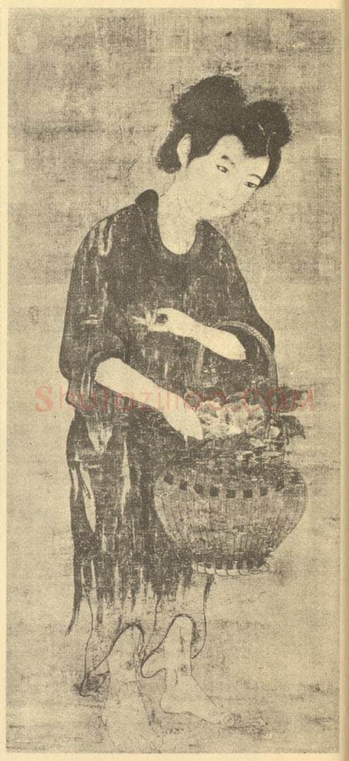 宋 宋人《画采芝仙》国画作品