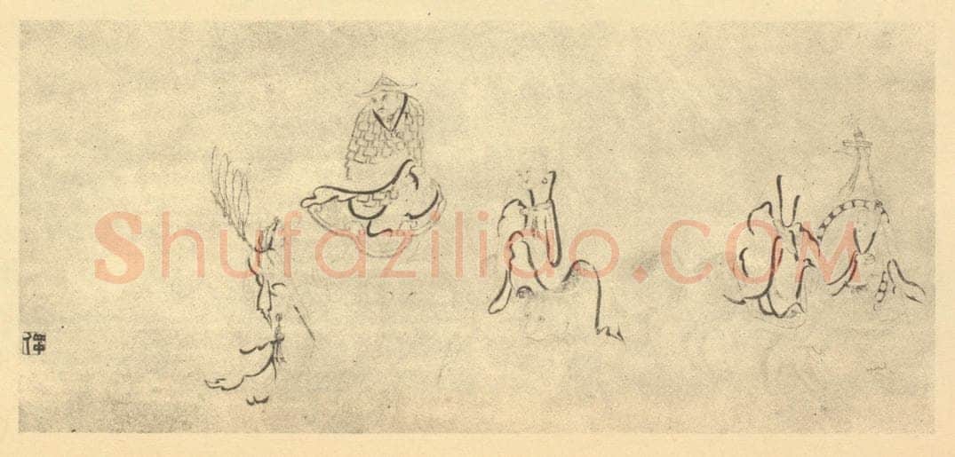 清 朱耷《应真渡海图卷(四)》国画作品