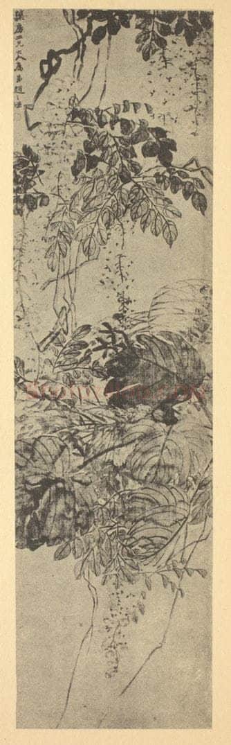清 赵之谦《藤花图》国画作品