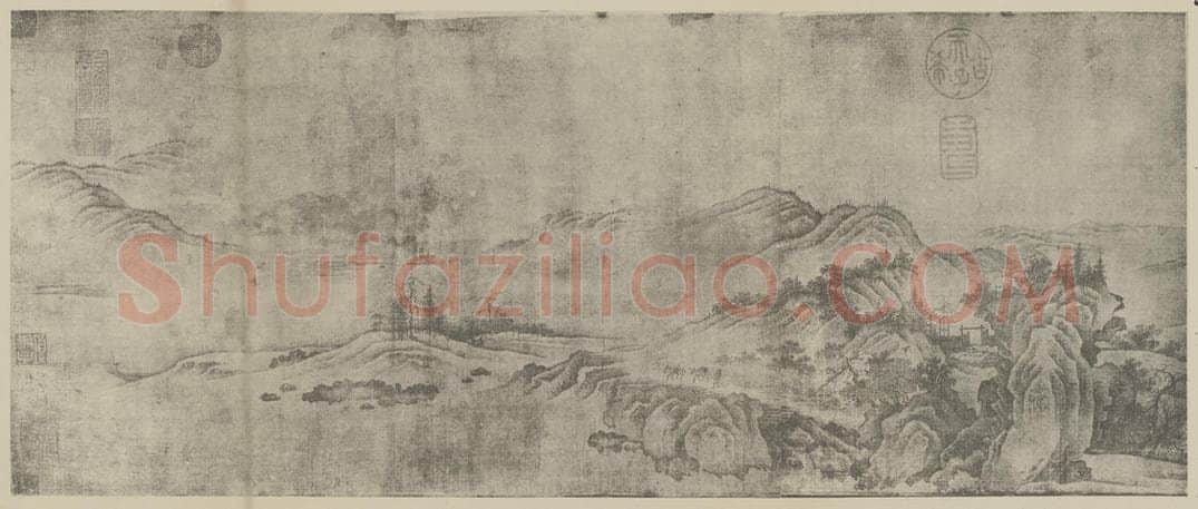 宋 燕文贵《秋山萧寺图卷（四）》国画作品