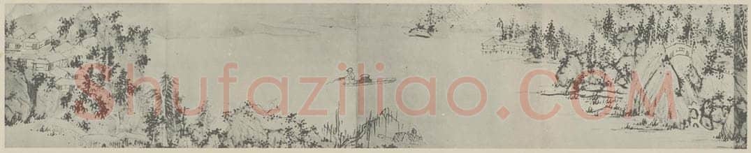 明 蓝瑛《仿梅道人山水卷（三）》国画作品