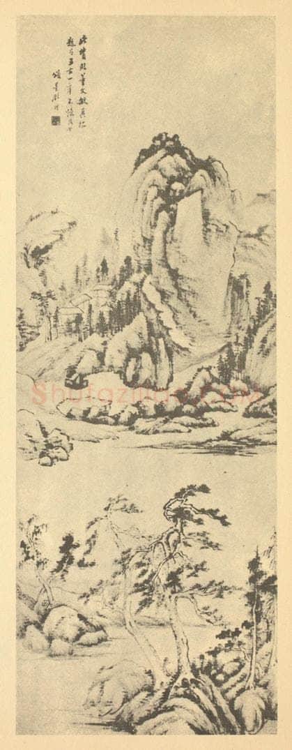 清 顾澐《山水轴（七）》国画作品