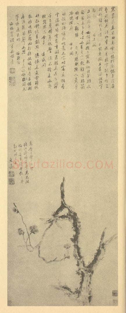 明 文嘉《梅花》国画作品