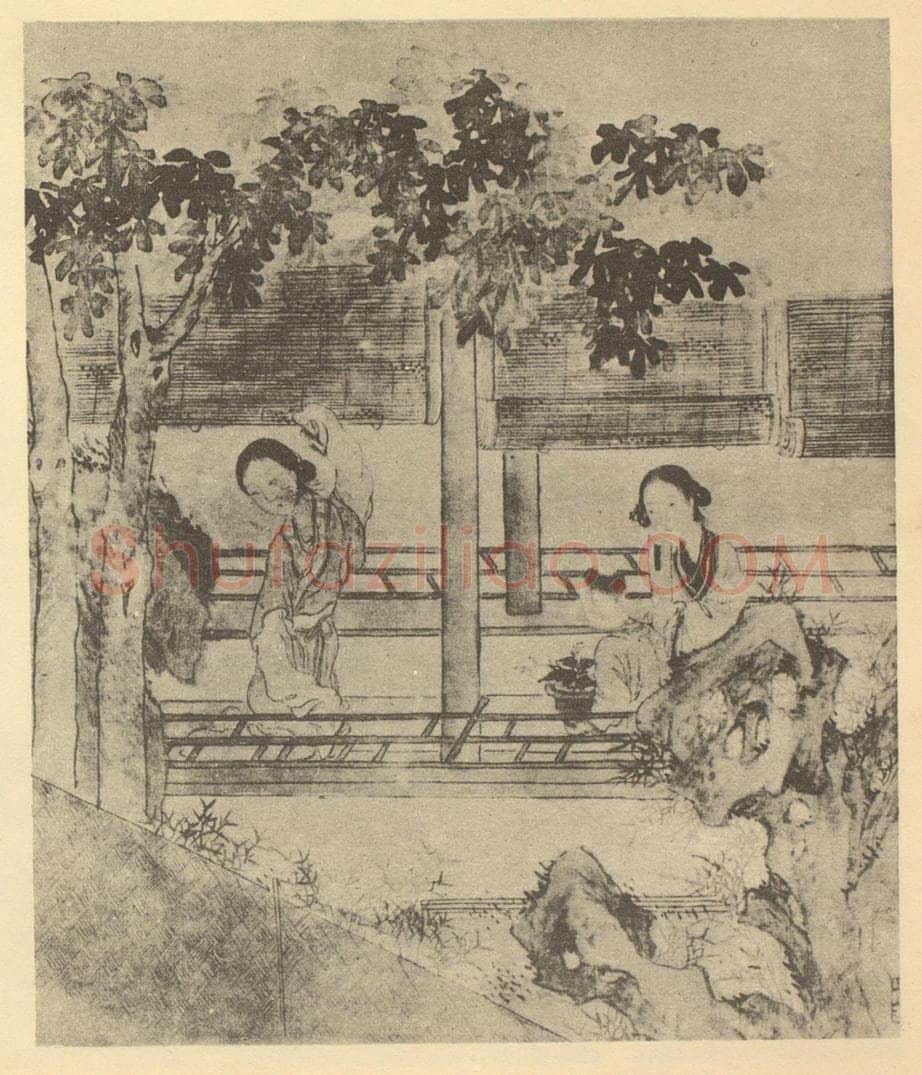 清 改琦《士女图（六）》国画作品