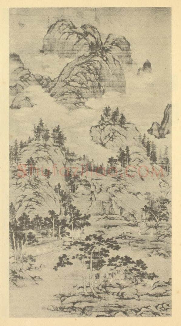 元 盛懋《山水轴（四）》国画作品