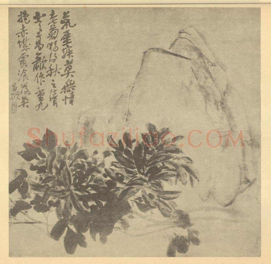 清 吴昌硕《菊花图》国画作品
