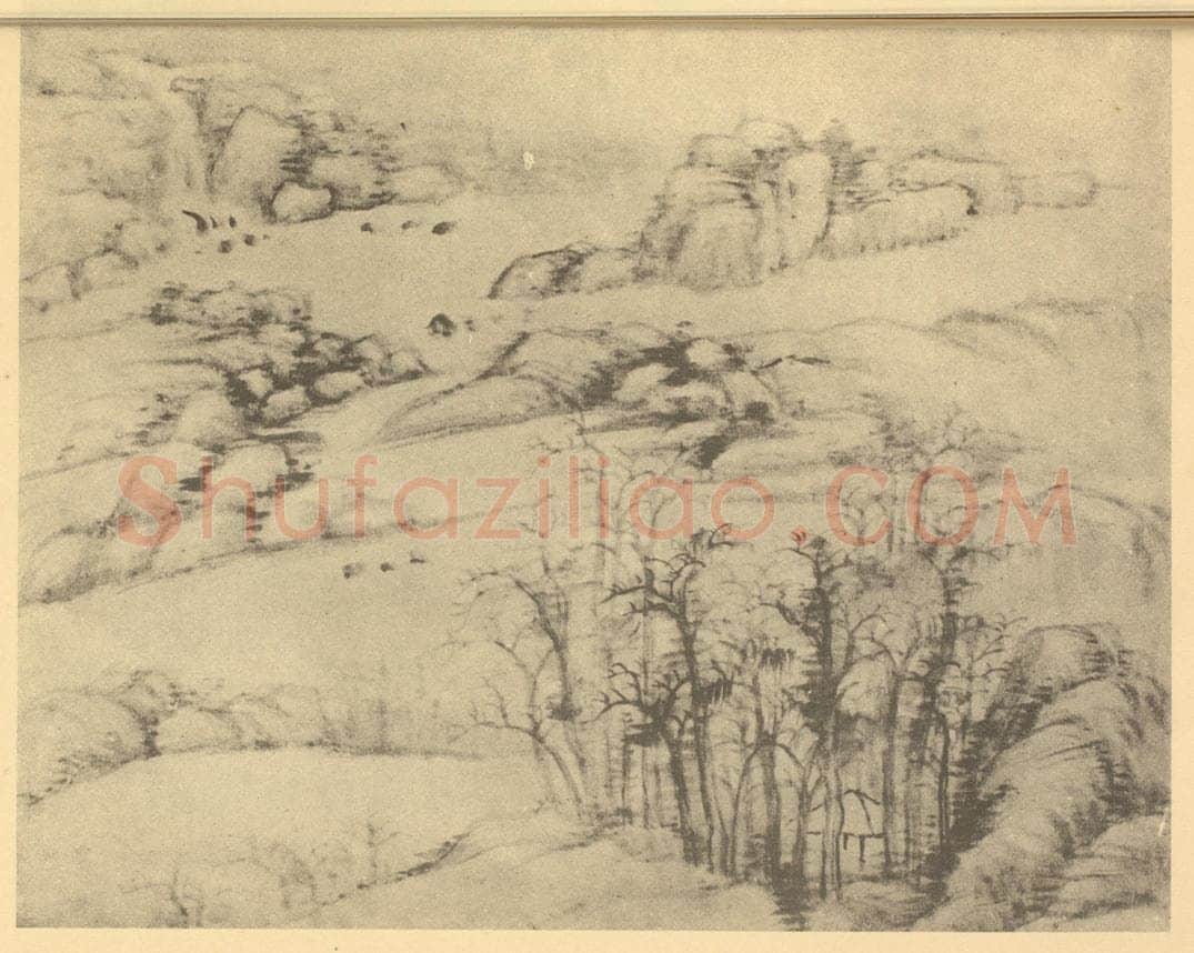清 陆恢《山水图（十五）》国画作品
