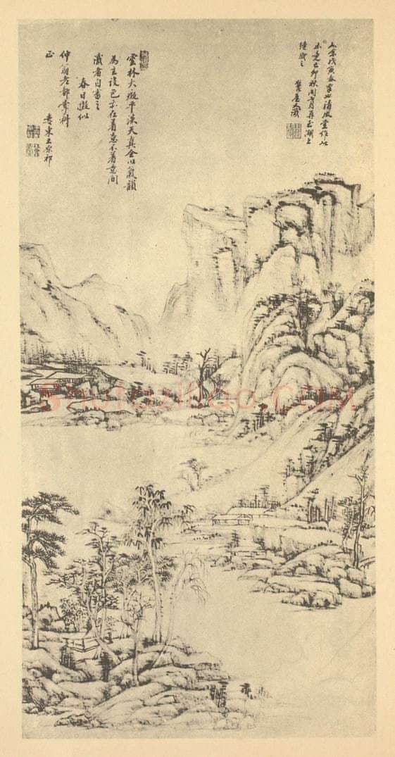 清 王原祁《山水轴(六)》国画作品