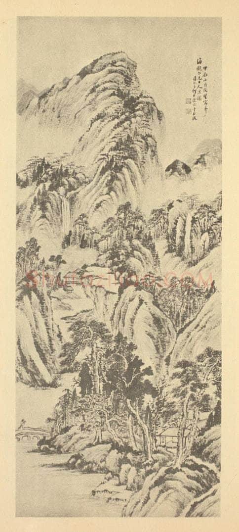 清 何维朴《山水轴（一）》国画作品