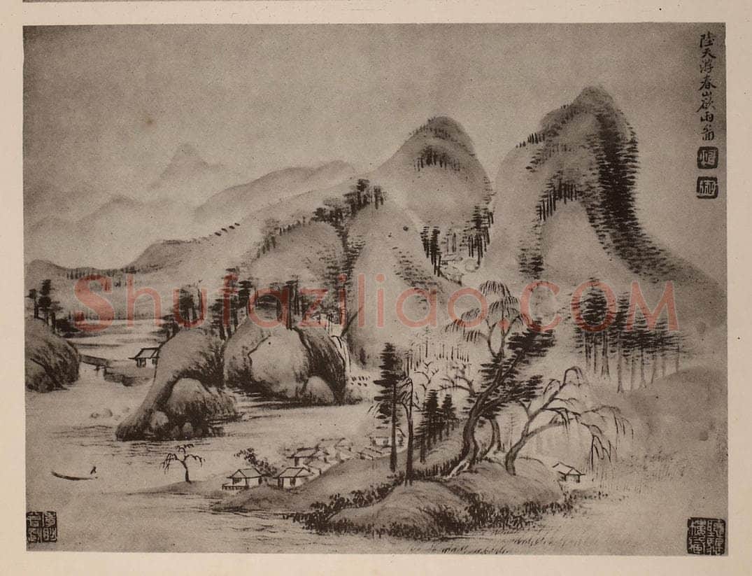 清 恽寿平《山水册(二)》国画作品