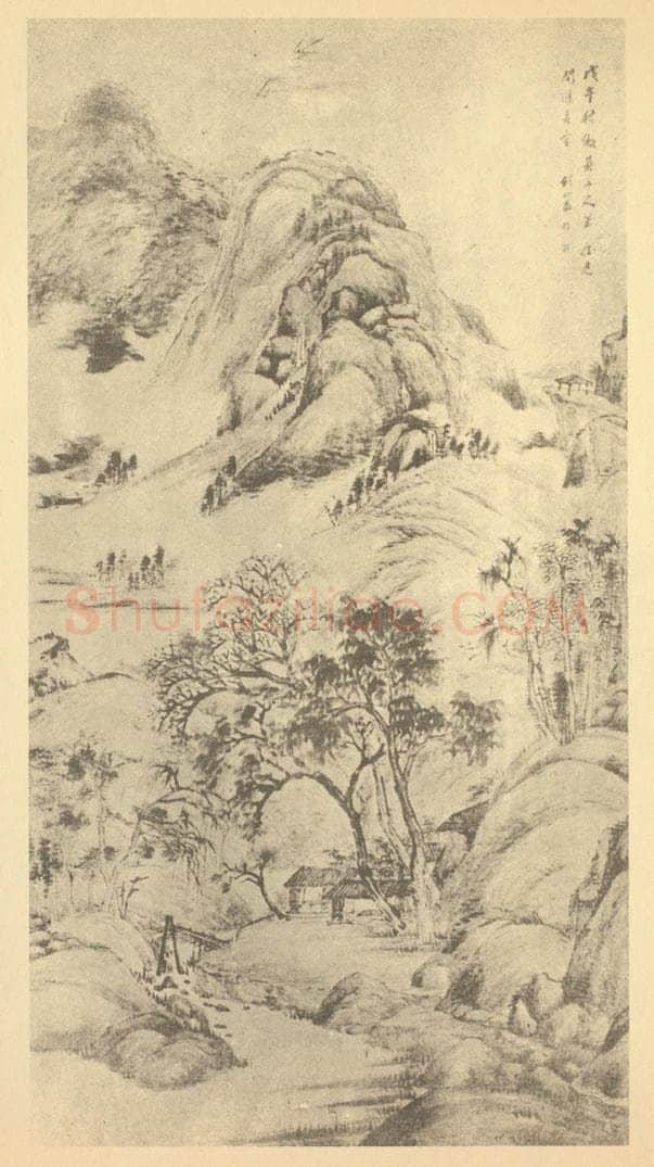 清 钱松《仿黄公望山水》国画作品