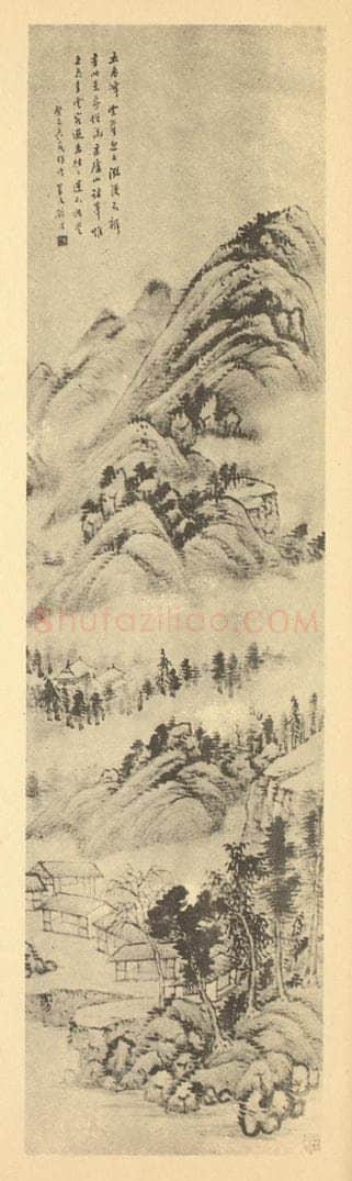清 顾澐《山水轴（三）》国画作品