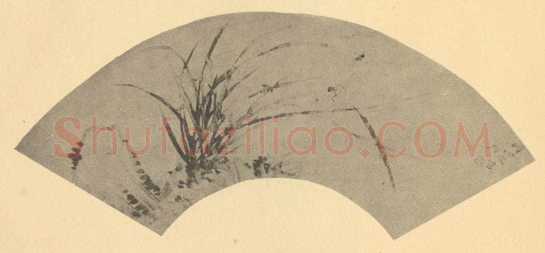 清 改琦《兰石》国画作品