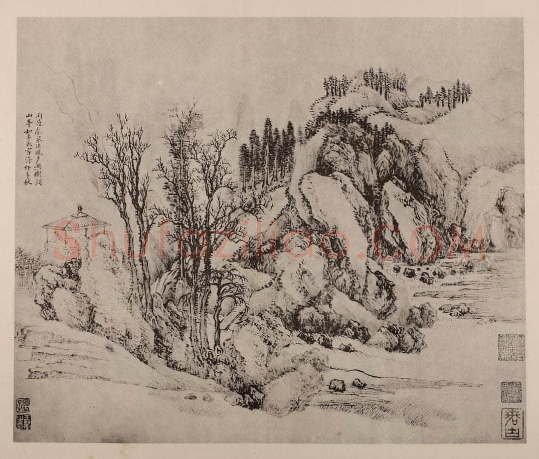 清 王翚《山水册(三)》国画作品