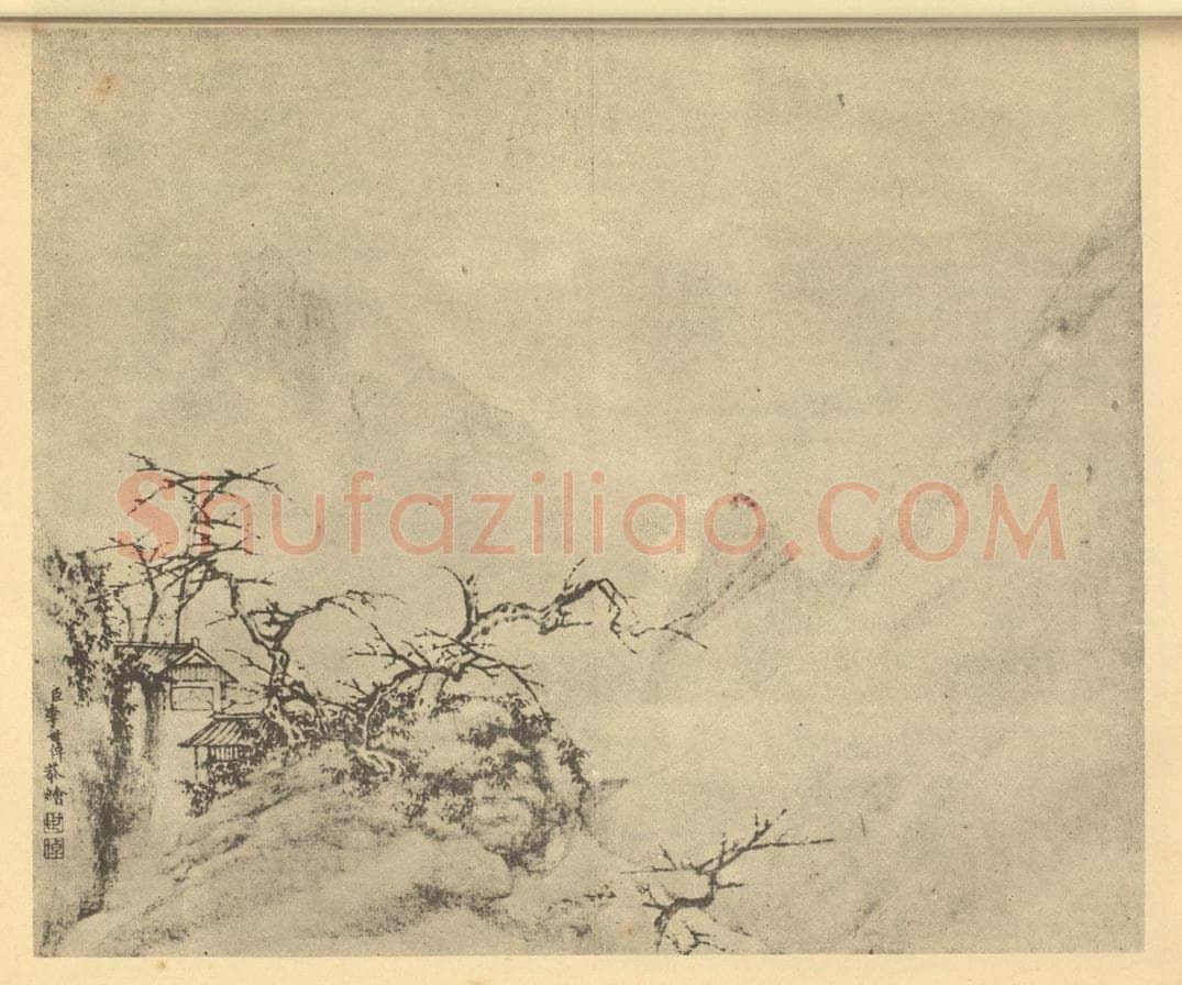清 李世倬《山水图（一）》国画作品