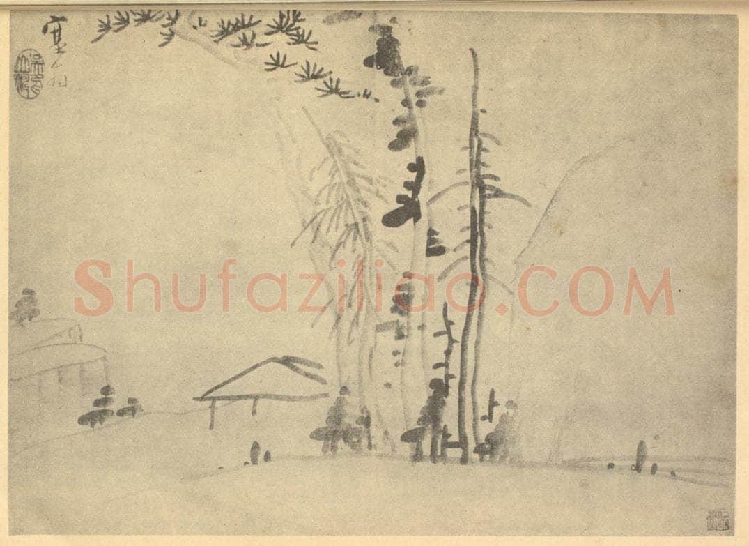 清 吴山涛《山水图》国画作品