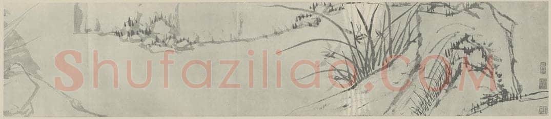 清 陈鸿寿《墨兰图卷(一)》国画作品