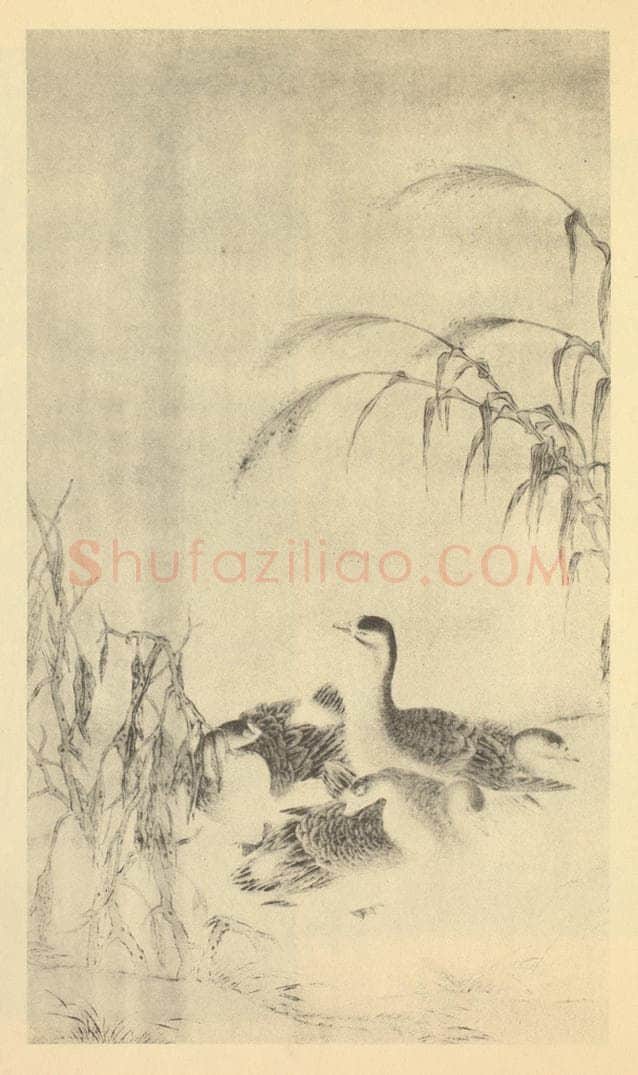 宋·辽 李迪《芦雁》国画作品