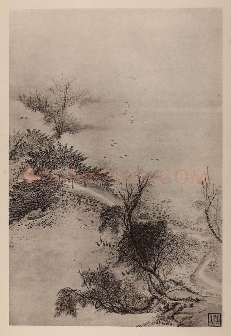 清 吴历《山水册(五)》国画作品