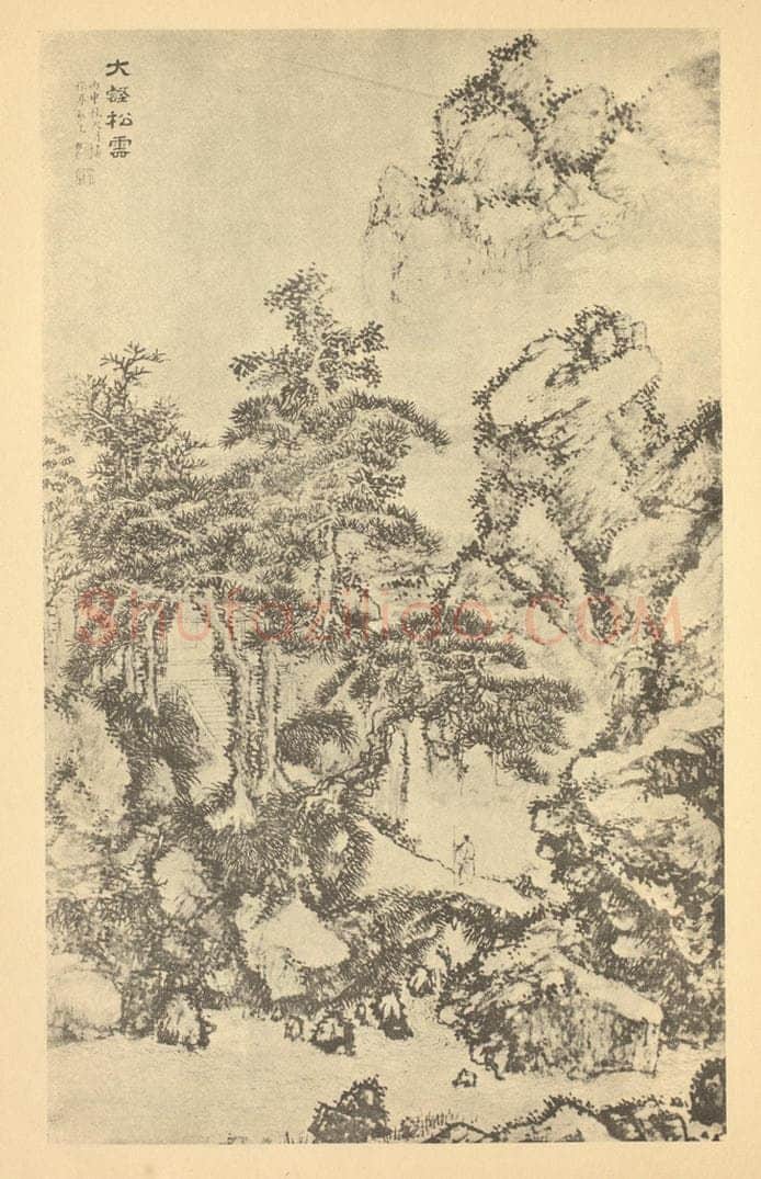 清 蔡嘉《山水轴》国画作品