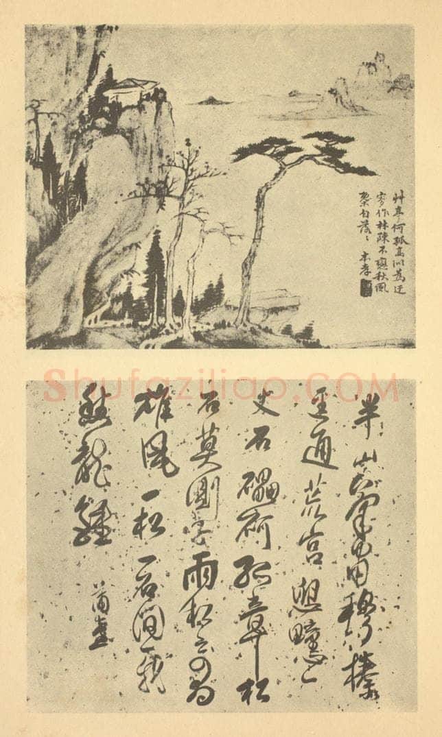 清 戴本孝《山水图(十四)》国画作品