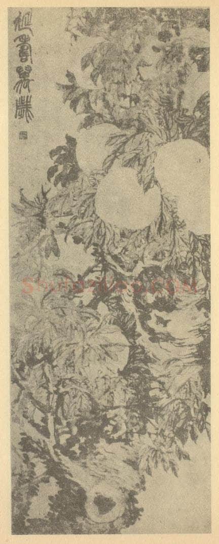 清 赵之谦《延寿万岁图》国画作品