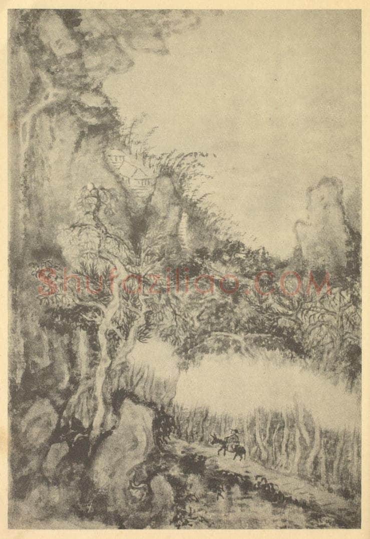 清 髡残《山水图(六)》国画作品